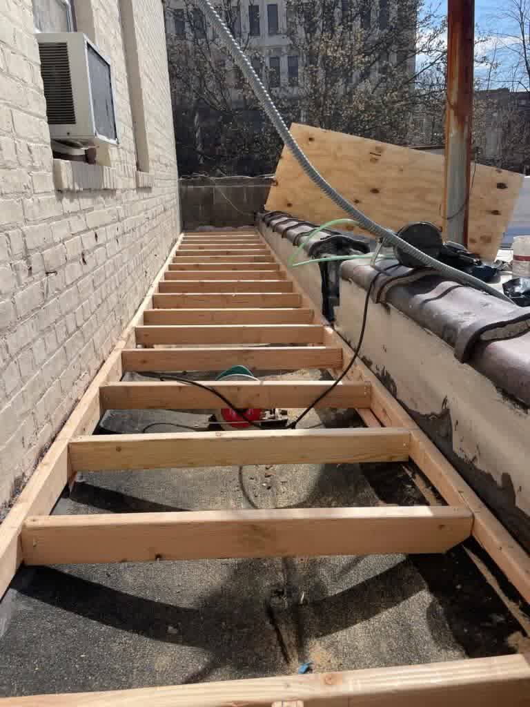 Commercial roof work in progress in Morristown, New Jersey